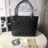 Wholesale Cambon Lambskin Tote Bag with Black CC A25169 Black