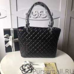 Wholesale Cambon Lambskin Tote Bag with Black CC A25169 Black