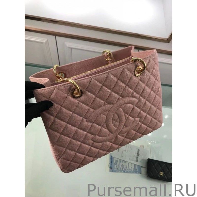 Inspired GST Shopping Tote Bag Caviar Leather A50995 Pink