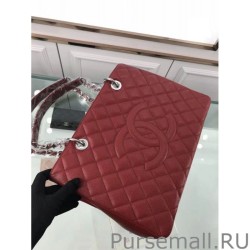 Luxury GST Shopping Tote Bag Caviar Leather A50995 Red