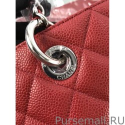 Luxury GST Shopping Tote Bag Caviar Leather A50995 Red