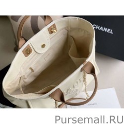 Replica Pearl Logo Deauville Shopping Tote Bag A66941 Beige