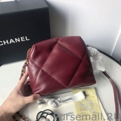 1:1 Mirror Small Lambskin Bowling Bag AS0781 Claret