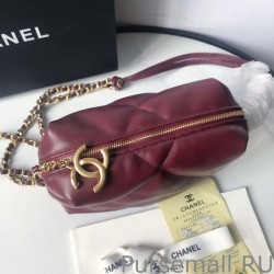 1:1 Mirror Small Lambskin Bowling Bag AS0781 Claret