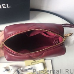 1:1 Mirror Small Lambskin Bowling Bag AS0781 Claret