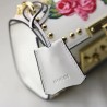 Luxury Padlock embroidered leather Shoulder Bag 432182 White