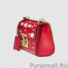 Top Quality Gucci Padlock Studded Leather Shoulder Bags 432182 DLXDG 6491