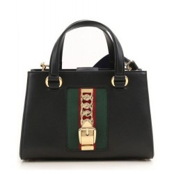Inspired Sylvie Leather Handbag Style 460381 Black