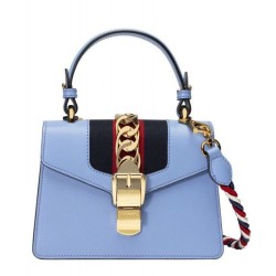 Fashion Sylvie Leather Mini Bag 470270 light Blue