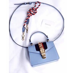 Fashion Sylvie Leather Mini Bag 470270 light Blue