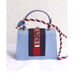 Fashion Sylvie Leather Mini Bag 470270 light Blue