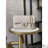 Copy Tweed Side Pearl Classic Bag AS1740 Beige