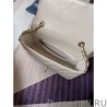 Copy Tweed Side Pearl Classic Bag AS1740 Beige