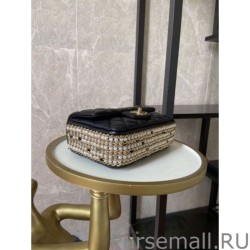 Luxury Tweed Side Pearl Classic Bag AS1740 Black