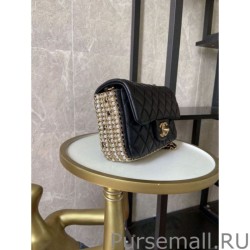 Luxury Tweed Side Pearl Classic Bag AS1740 Black