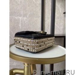 Luxury Tweed Side Pearl Classic Bag AS1740 Black