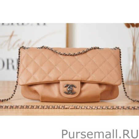 Luxury Vintate Flap Bag A9001 Apricot
