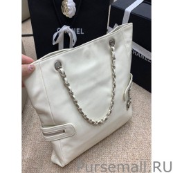 Inspired Zipped Shopping Bag White