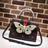 Inspired Leather Top Handle Bag with Moth 488691 Coffee