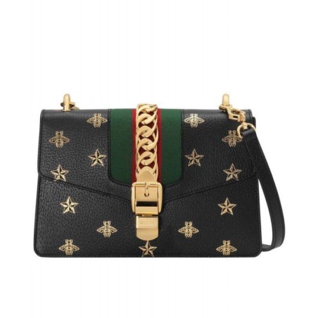 Copy Sylvie Bee Star Small Shoulder Bag 524405 Black