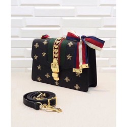 Copy Sylvie Bee Star Small Shoulder Bag 524405 Black