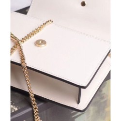 Copy Sylvie Leather Mini Chain Bag 494646 White