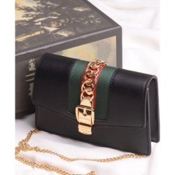 AAA+ Sylvie Leather Mini Chain Bag 494646 Black