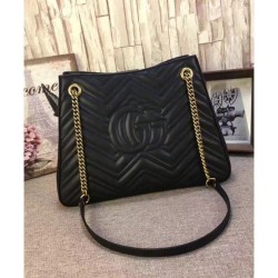 Top Quality GG Marmont Matelasse Shoulder Bag 453569 Black