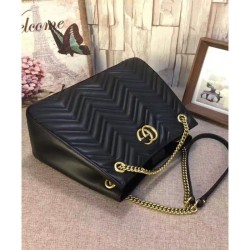 Top Quality GG Marmont Matelasse Shoulder Bag 453569 Black