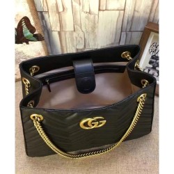 Top Quality GG Marmont Matelasse Shoulder Bag 453569 Black