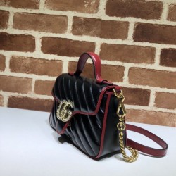 Luxury GG Marmont Mini Top Handle Bag 583571 Black