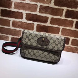 Designer GG Supreme Belt Bag 493930 Brown
