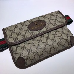 Designer GG Supreme Belt Bag 493930 Brown