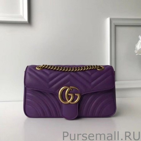 Replica GG Marmont Matelasse Mini Bag 443497 Purple