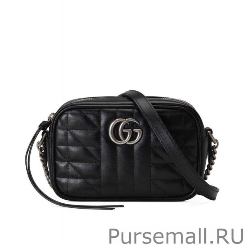 1:1 Mirror GG Marmont Mini Shoulder Bag 634936 Black