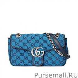 Cheap GG Marmont Multicolour Small Shoulder Bag 443497 Blue