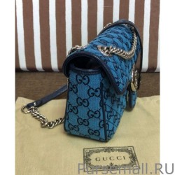Cheap GG Marmont Multicolour Small Shoulder Bag 443497 Blue