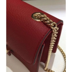 Best Interlocking Chain Leather Cross Body Bag 510304 Red