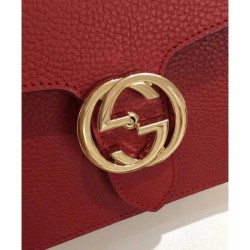 Best Interlocking Chain Leather Cross Body Bag 510304 Red