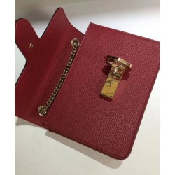Best Interlocking Chain Leather Cross Body Bag 510304 Red