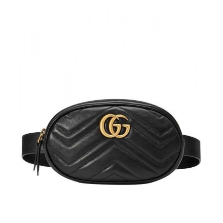 1:1 Mirror GG Marmont Matelasse Leather Belt Bag 476434 Black