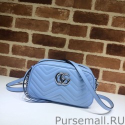 UK GG Marmont Small Shoulder Bag 447632 Blue