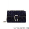 Inspired Dionysus GG velvet small shoulder bag 400249 Dark Blue