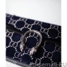 Inspired Dionysus GG velvet small shoulder bag 400249 Dark Blue