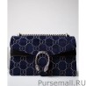 Inspired Dionysus GG velvet small shoulder bag 400249 Dark Blue