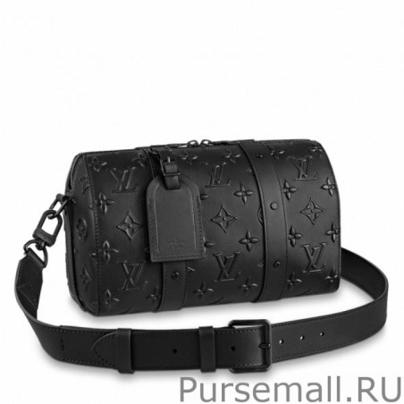 Luxury City Keepall Bag In Monogram Seal Leather M57955