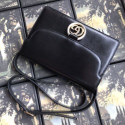 UK Small Leather Shoulder Bag 589474 Black