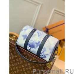 High Quality City Keepall Bag Monogram Watercolor Blue M45757